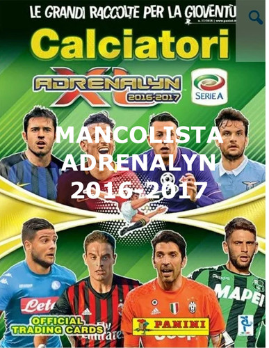 Mancolista adrenalyn 2016 - adrenalyn, 2016-2017