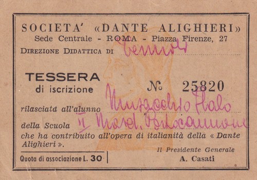 Tessera di iscrizione - tessera,