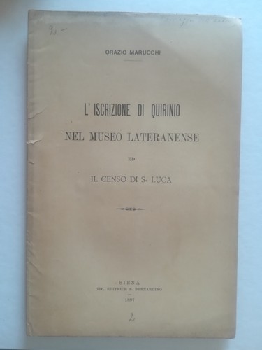 Orazio marucchi iscrizione - marucchi,, l'iscrizione