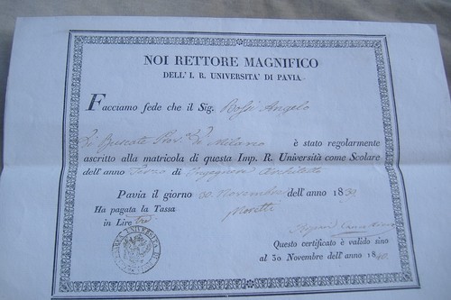 Universita pavia 1839 - universita', di