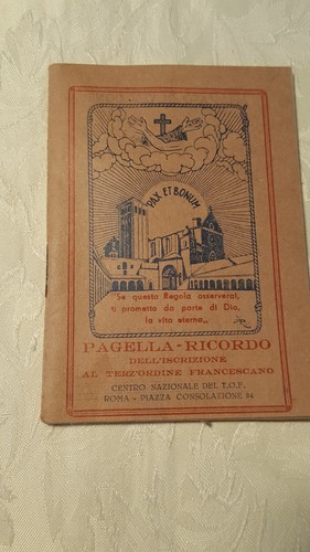 Pagella ricordo iscrizione