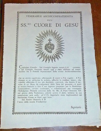 Iscrizione confraternita sacro - iscrizione,