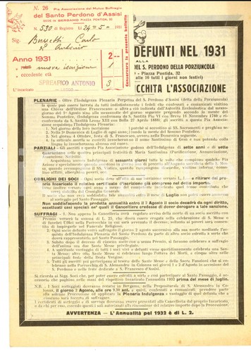 1931 bergamo soci della pia - bergamo,