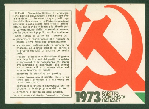 Tessera partito comunista - tessera, di