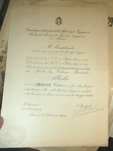 1928 iscrizione albo degli - 1928,