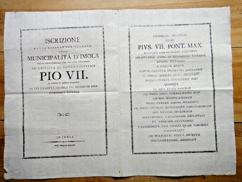 1814 iscrizione pio vii - vii, in