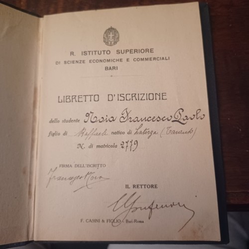 Libretto iscrizione - libretto, d'iscrizione